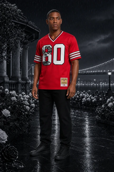 BLACK is Beautiful Jersey Series: 1. SF Inspired (Football) — front on model