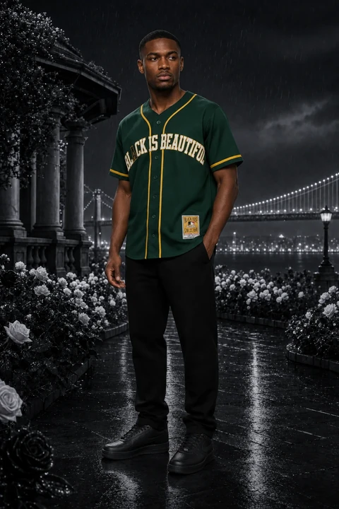 BLACK is Beautiful Jersey Series: 5. Baseball Classic (Last Oakland) — front on model