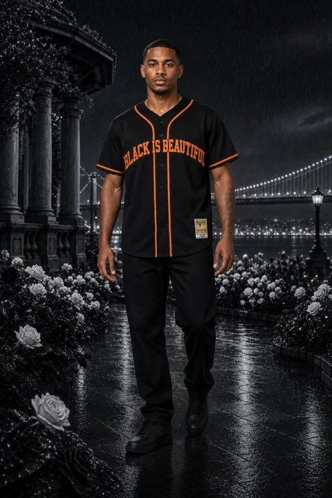 BLACK is Beautiful Jersey Series: 0. Baseball Classic (Giants) — front on model