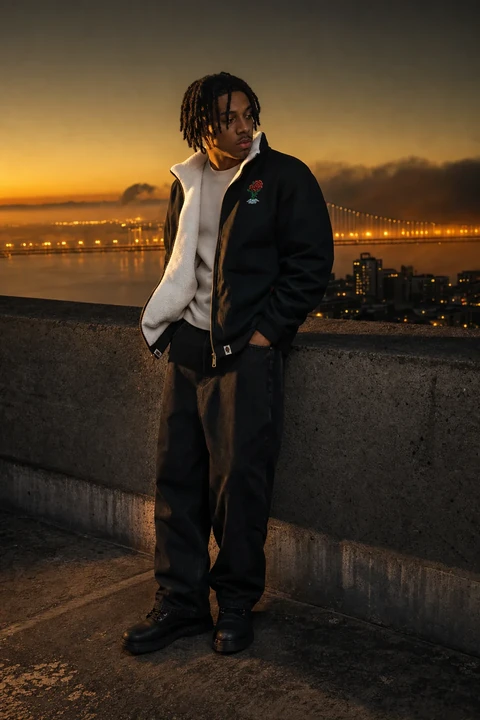 The Sherpa Jacket — front on model
